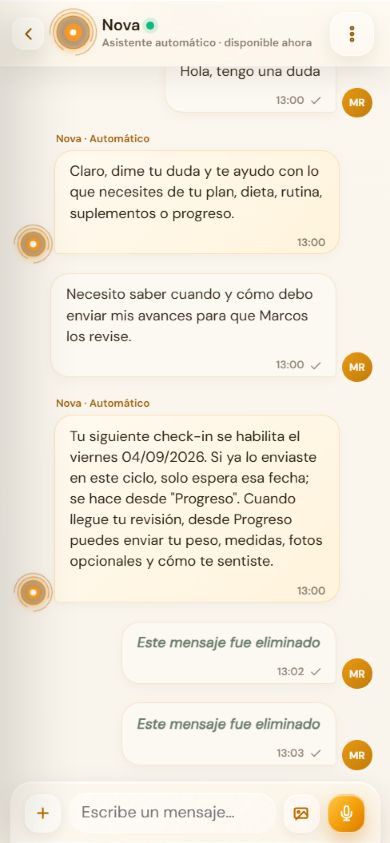Vista demo de chat